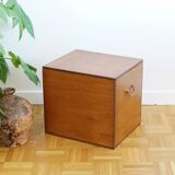 Large wooden box with brass handles