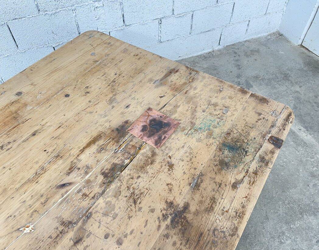 1900s pine and oak farmhouse table