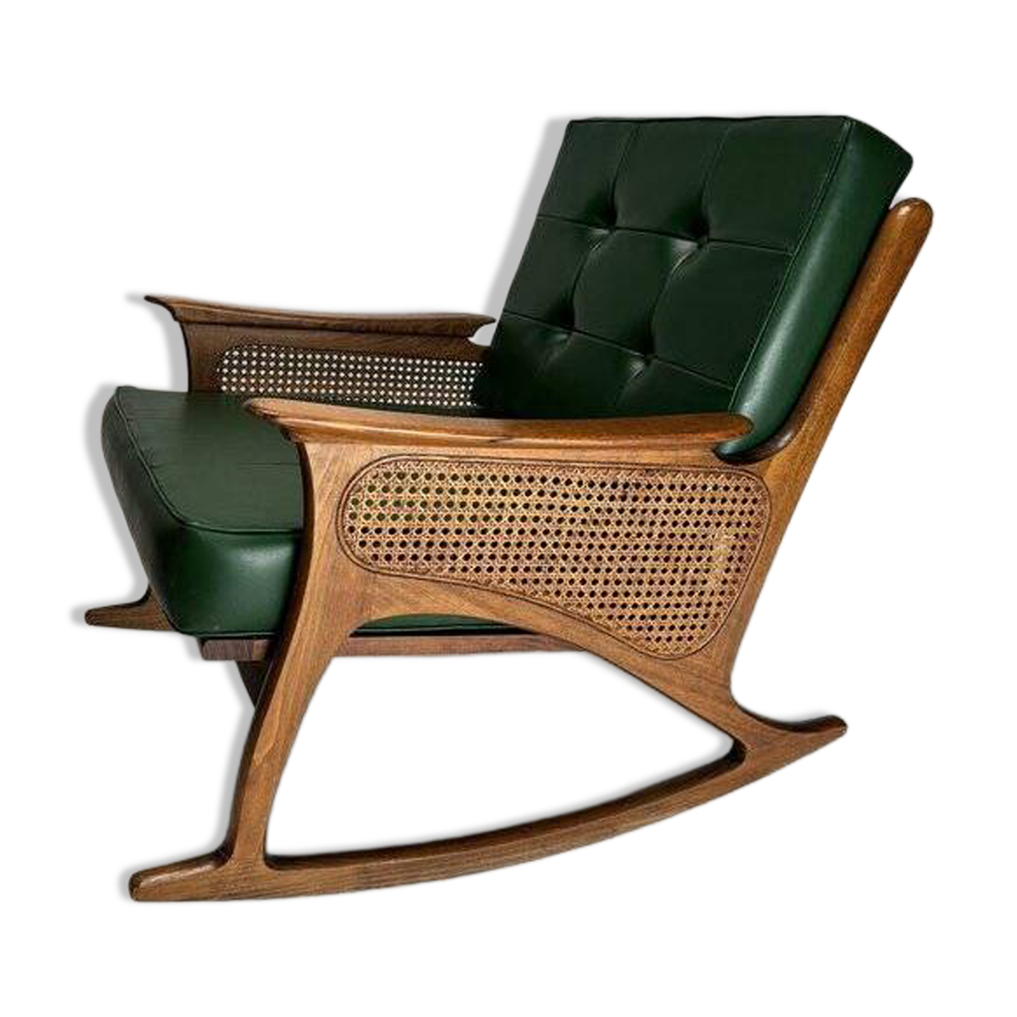 Mid-Century Modern Cane Rocking Chair, 1950s