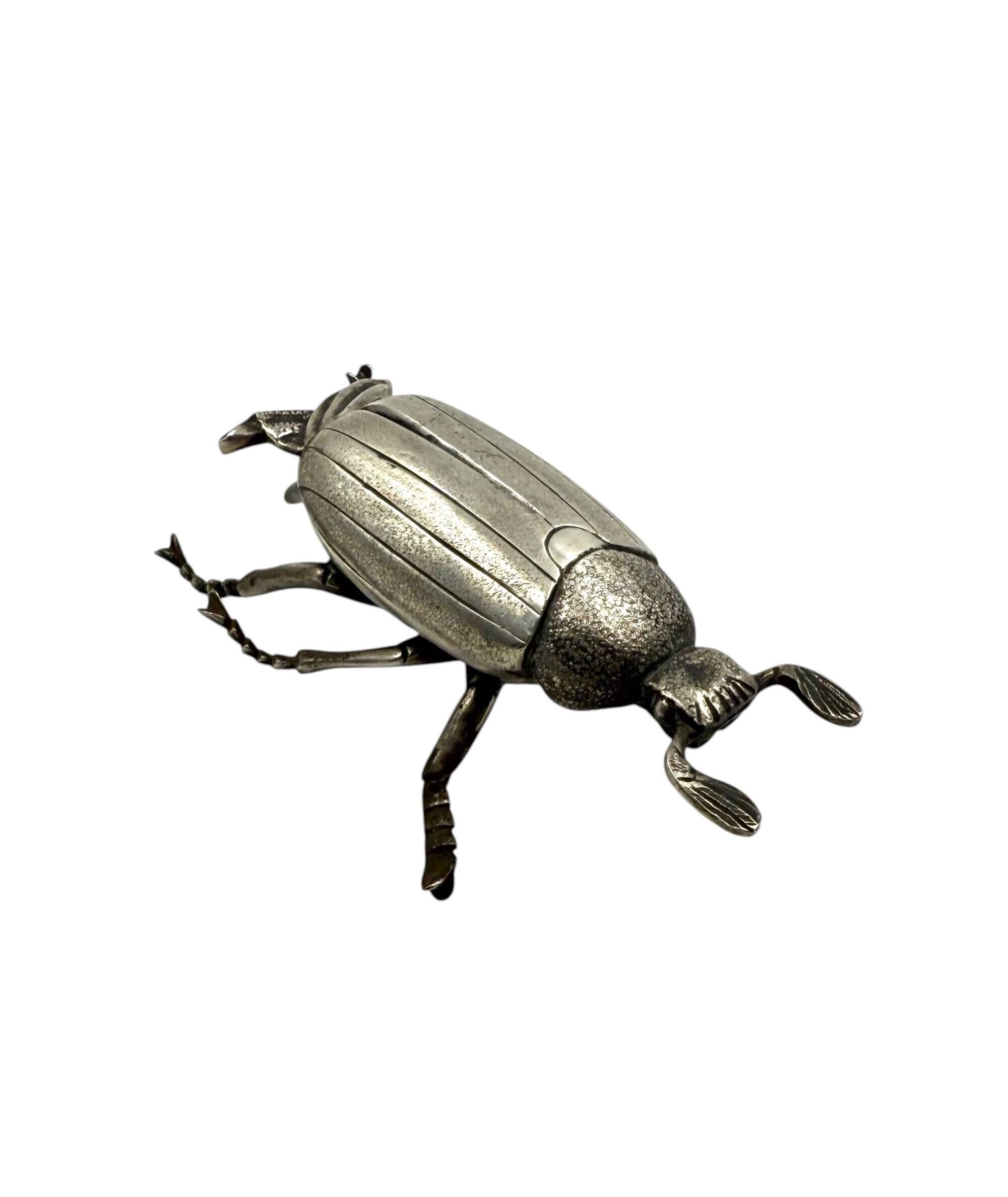 Silver insect shaped ashtray / box, France 1950s