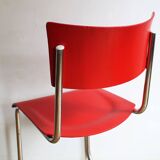 Bright Red 1950's Modernist cantilevered Chair