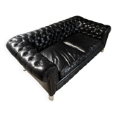 Poltrona Frau – Chester 2-seater sofa in black leather – Authentic