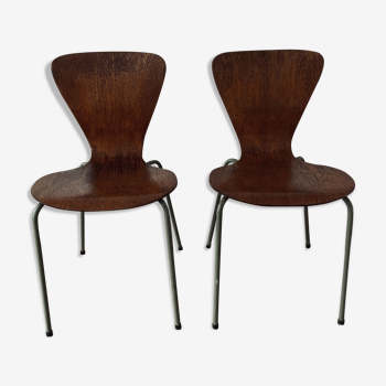 Paire de chaises 3107 - bois & métal