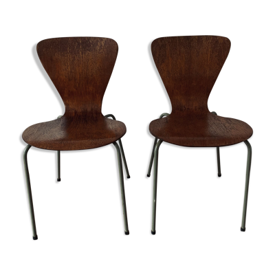Paire de chaises 3107 - bois & métal