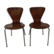 Paire de chaises 3107 - bois & métal