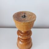Set of 4 Scandinavian turned wooden candle holders