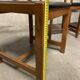 Set of four vintage chairs upholstered in retro design faux leather.