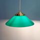 Duo de suspensions coniques en opaline verte, style Art Déco