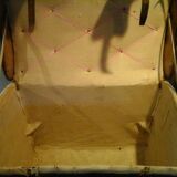 Leather travel trunk