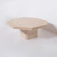 Vintage octagonal coffee table in travertine from the 1970s.