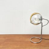 German table lamp from the mid-century space age, glass and chrome, 1960s.