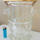 Champagne bucket in cut, engraved, thick crystal, signed "cristal de Lorraine"