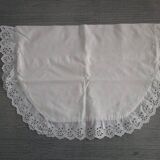 Antique embroidered half-moon crib pillowcase