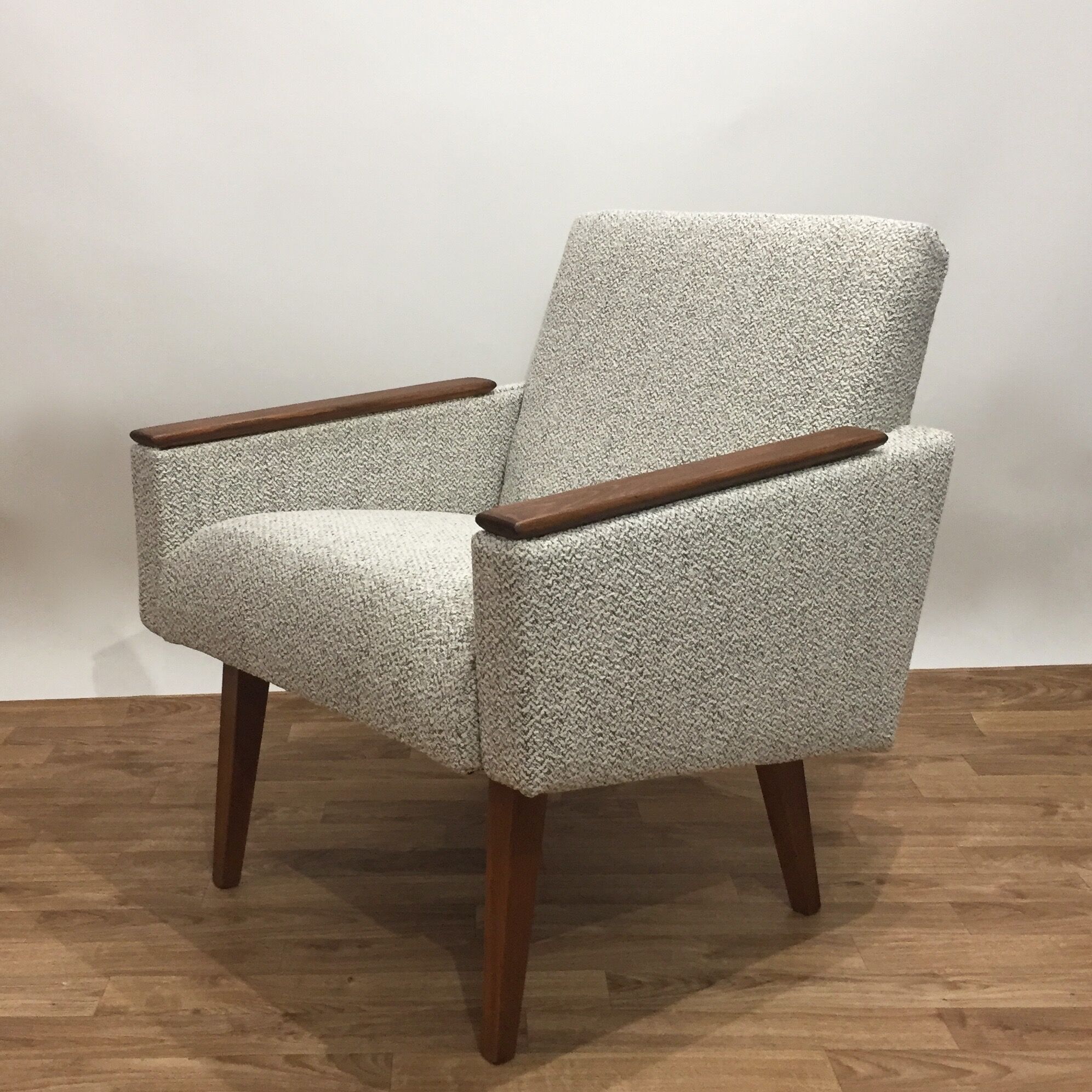 60s cube armchair reupholstered