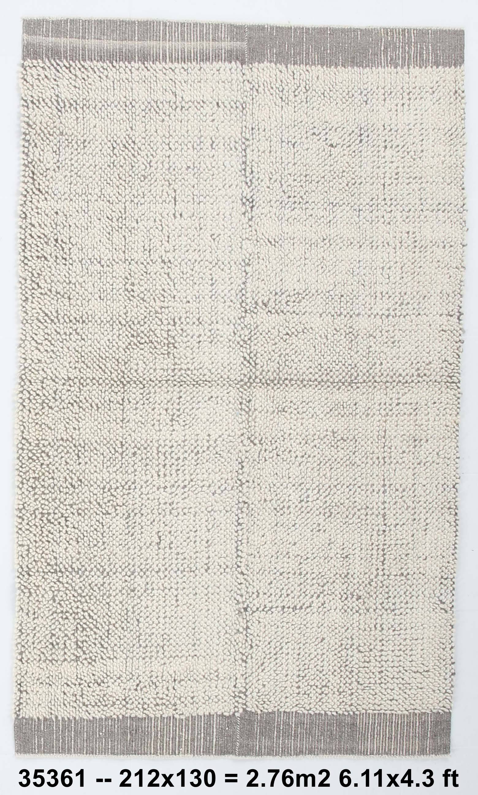 4x7 Kilim Contemporary Gray Beige Kilim Rug, 130x212Cm