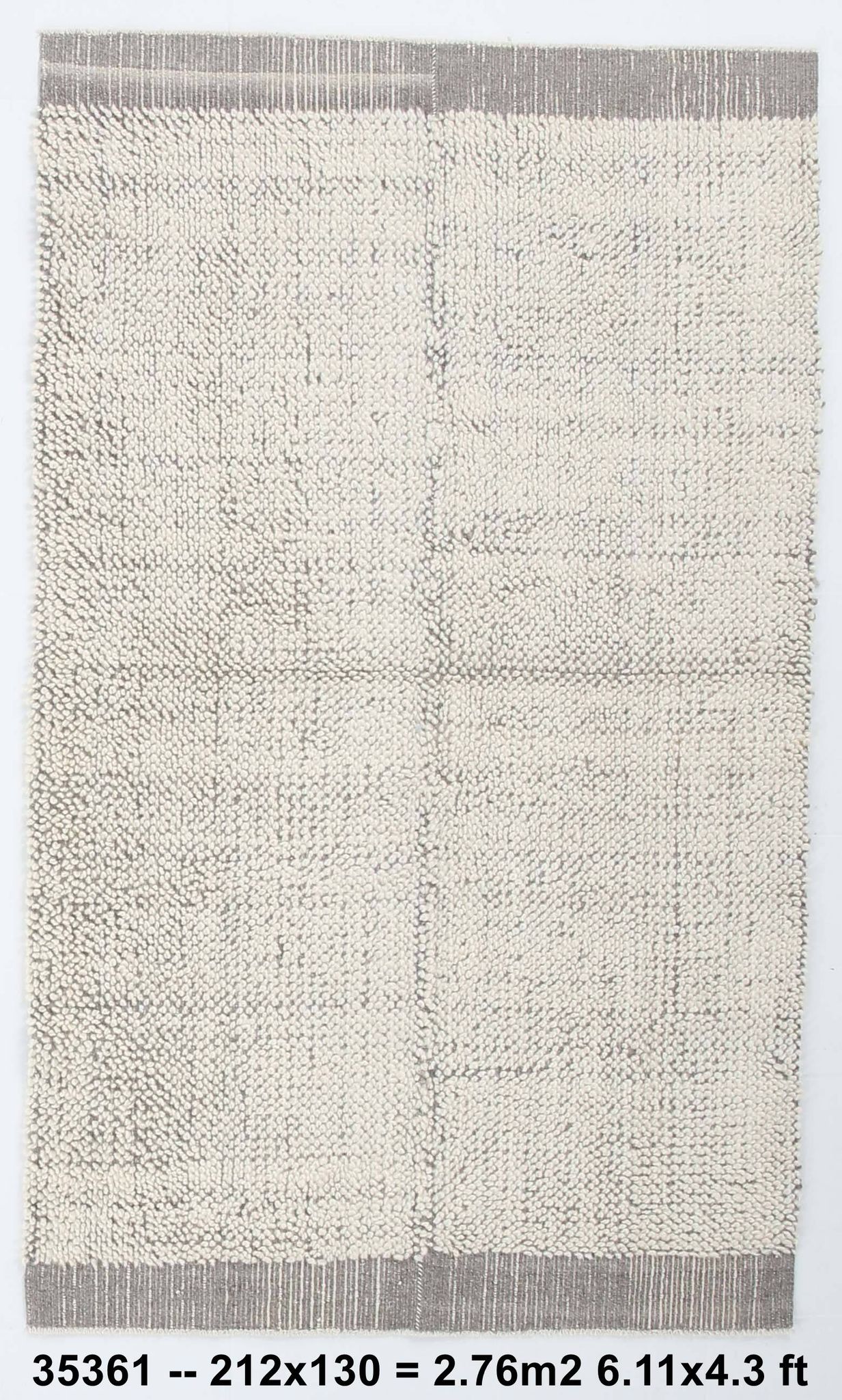 4x7 Kilim Contemporary Gray Beige Kilim Rug, 130x212Cm
