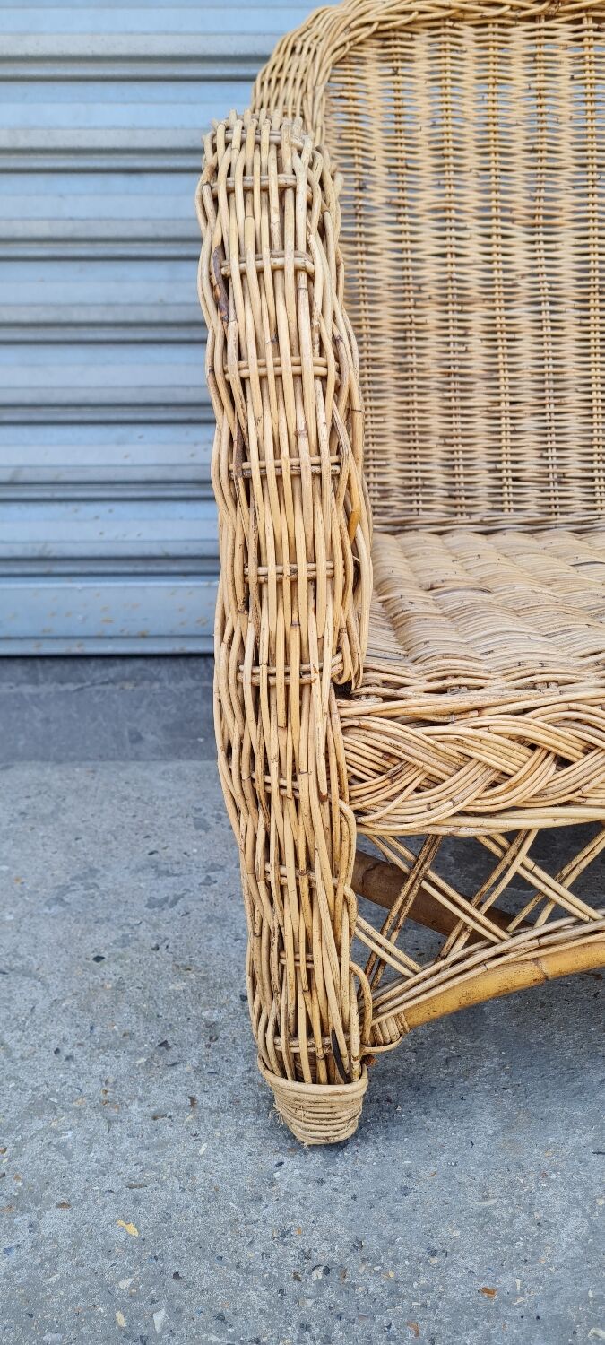 Rattan and wicker sofa 1960