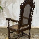 Louis XIII style armchair in oak - early 20th century