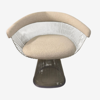 Fauteuil chrome écru de Warren Platner édition Knoll