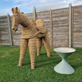 Hand crafted straw donkey, Marocco 1970s