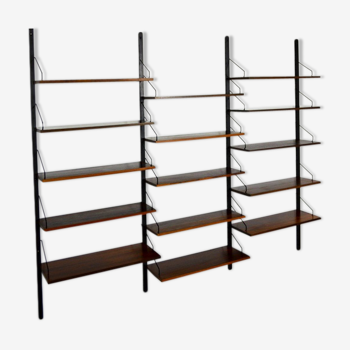 Modular shelving system in rosewood by Poul Cadovius 1960