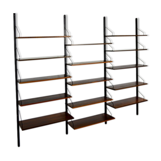 Modular shelving system in rosewood by Poul Cadovius 1960