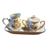 Ceramic dinette - Sugar bowl, creamer, dish set.