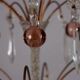 Lustre ancien 6 lumières en métal et verre, Italie, XXe siècle