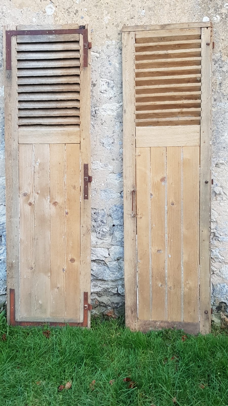 Pair of old wooden shutters