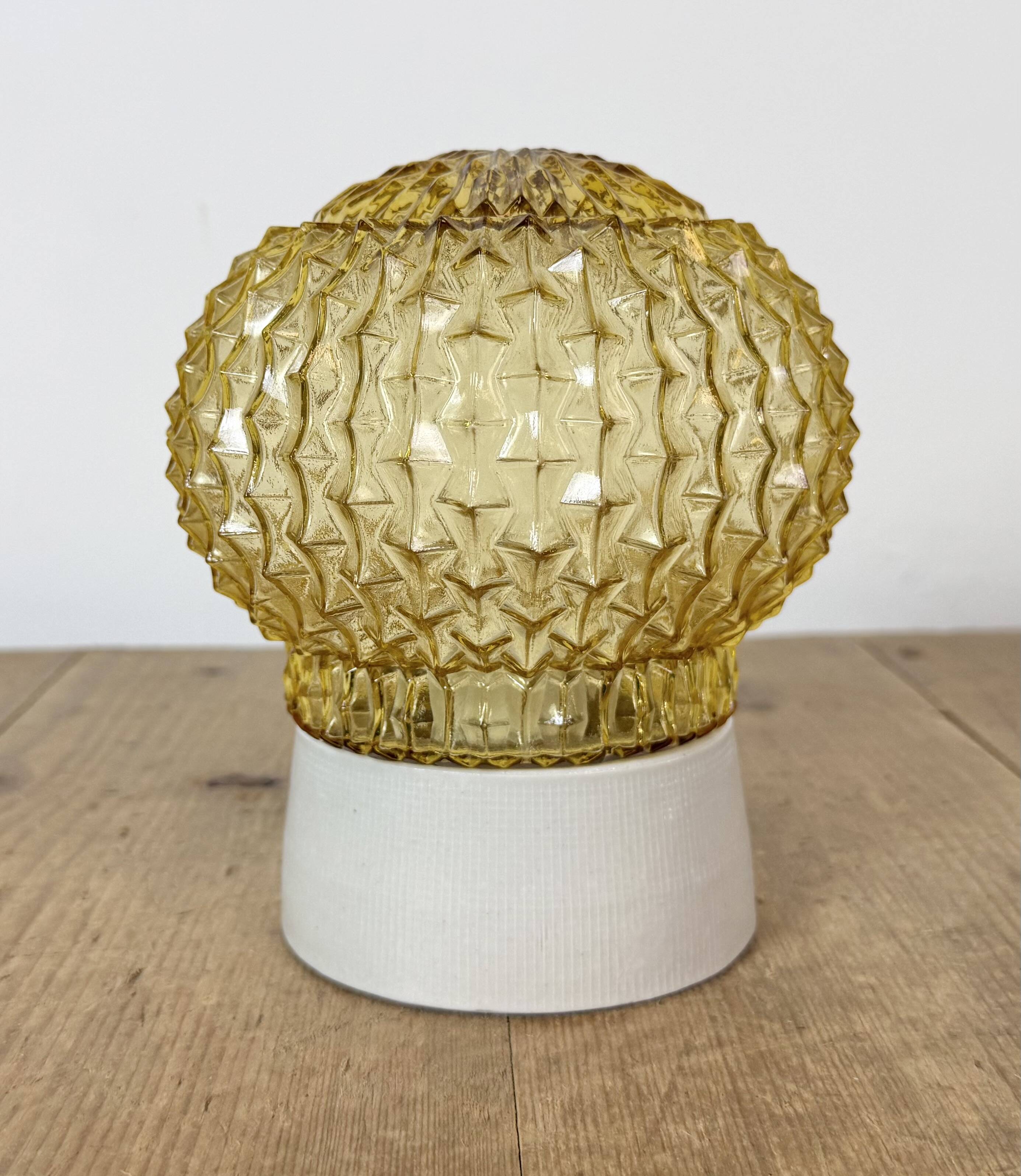 Vintage White Porcelain Ceiling Light, 1970s