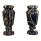 Paire de vases en marbre Portor, vers 1920