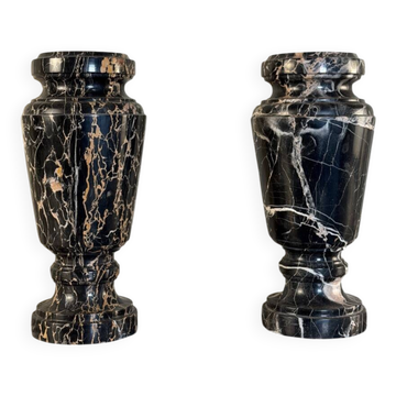 Pair of Portor marble vases, circa 1920