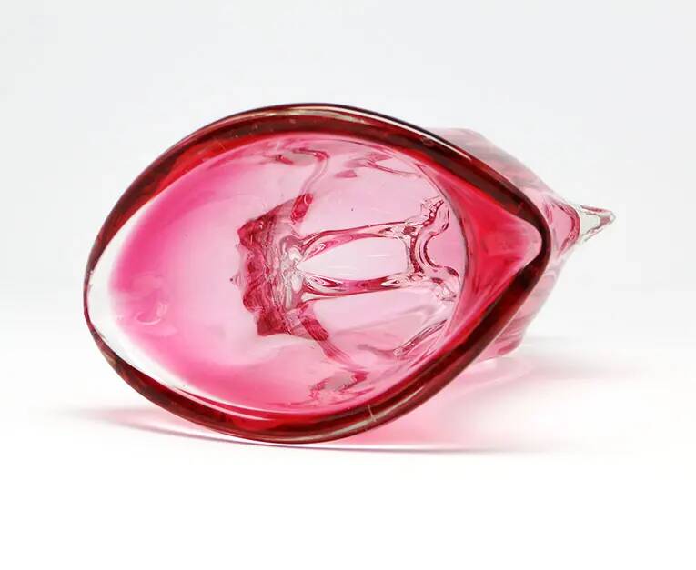 Mid-century modern vase, glass, designed by J. Hospodka, Czechoslovakia, 1960s