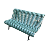 Wrought iron and green slats 1940 garden bench
