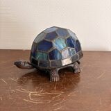 Turtle Glass Table Lamp with Enamel Stained Glass Tiffany Art Nouveau Style