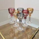 Amaris Nachtmann 6 Small Iridescent Colored Crystal Shot Glasses