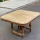 Henri II dining table stripped in solid oak from the 19th century.