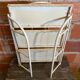 Vintage White Broken Metal Folding Shelf Unit 3 Tiers