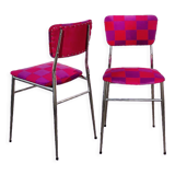 Duo of patchwork chairs checkerboard