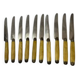 11 bakelite and silver knives early 20th