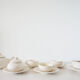 White ceramic coffee or tea set