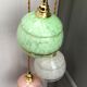 Suspension cascade three lights vintage globes in clichy glass pink white and green