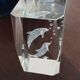 Glass dolphin paperweight