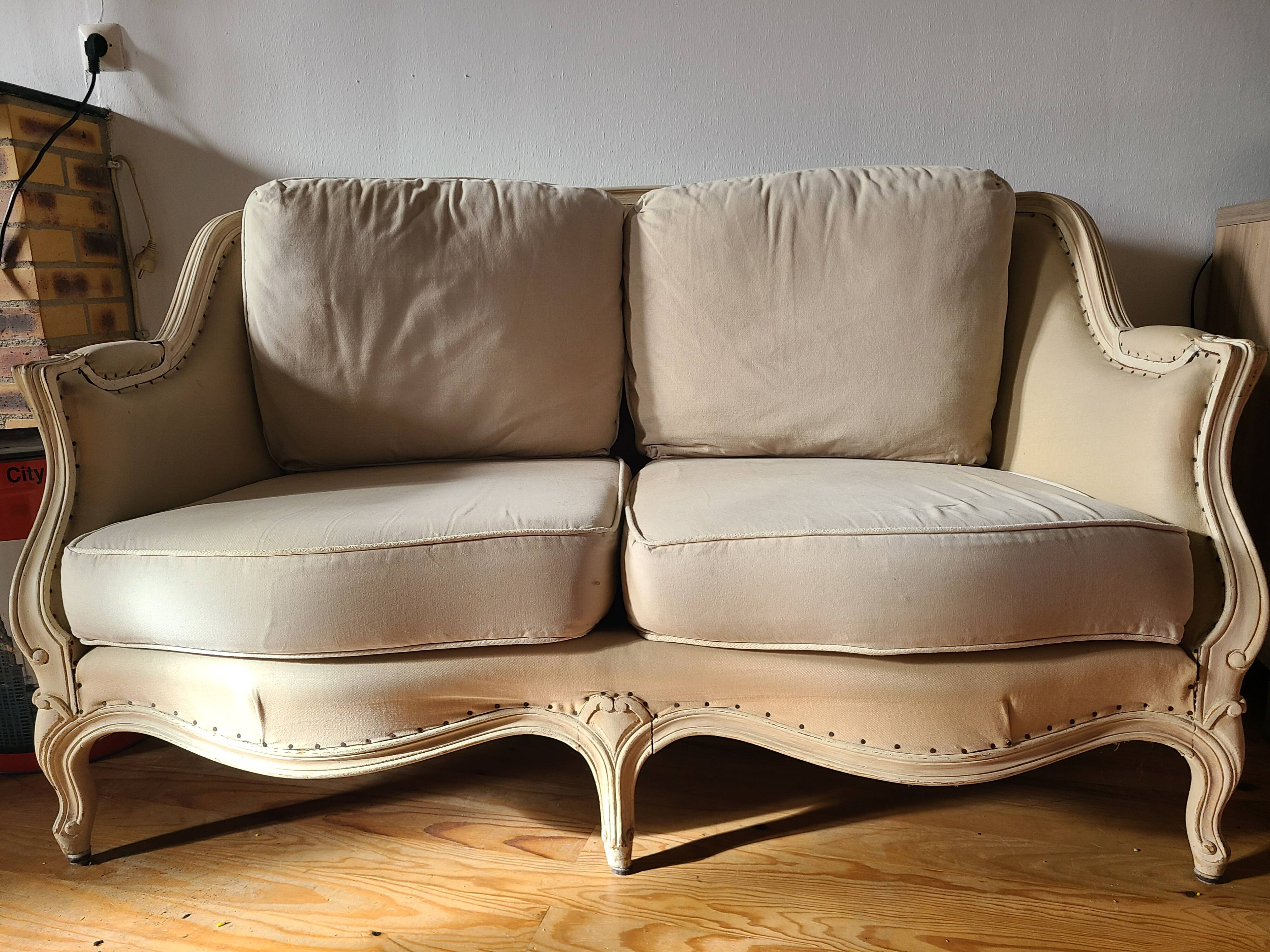 Louis XV style sofa and 2 armchairs