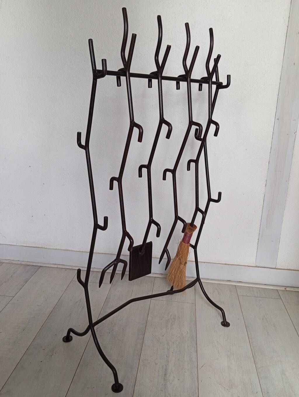 Brutalist fireplace mantel