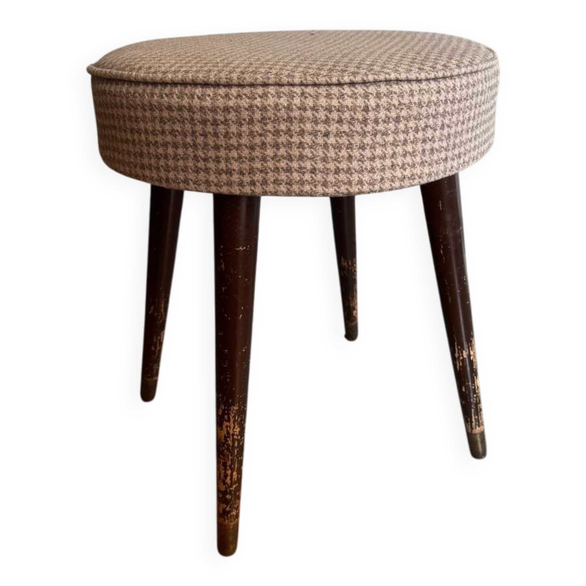 Wooden and wool stool
