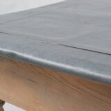 Table à manger rustique en pin français avec plateau en zinc, vers 1850