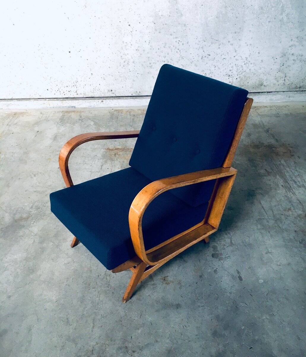 Mid-Century Modern Bentwood Lounge Chairs, Belgium, 1950s, Set of 2
