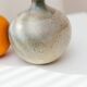 Beige Bernd Röter Studio Ceramic Vase by Clemenswerth Germany, Vintage Mid-Century with Green-Blue Glaze