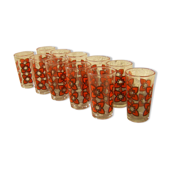 Series of 11 vintage glasses